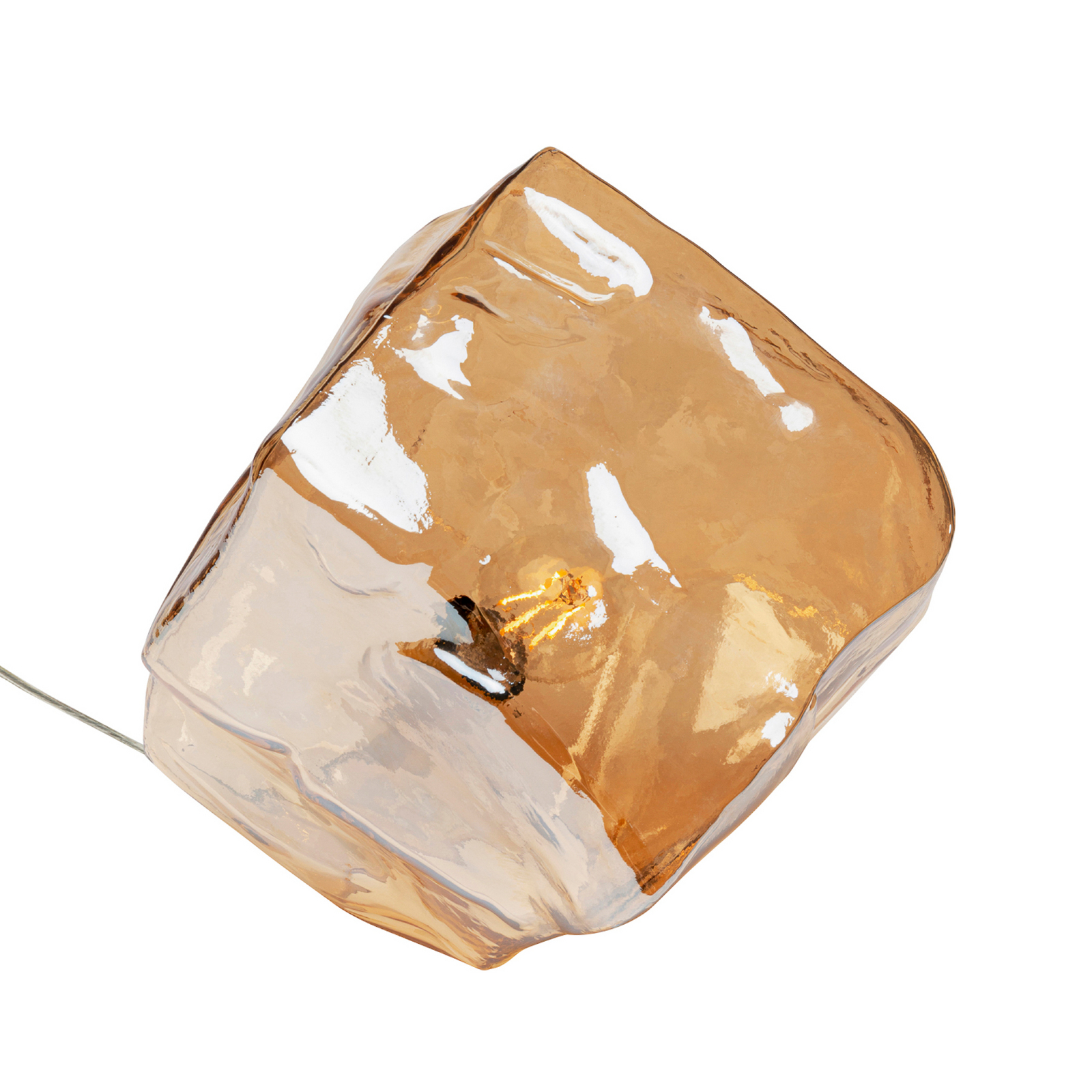 KARE Aura table lamp, amber, glass, Ø 30 cm, E27